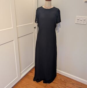 Vintage Benjamin A Los Angeles Dress Size 14 Maxi Modest Elegant Formal Black